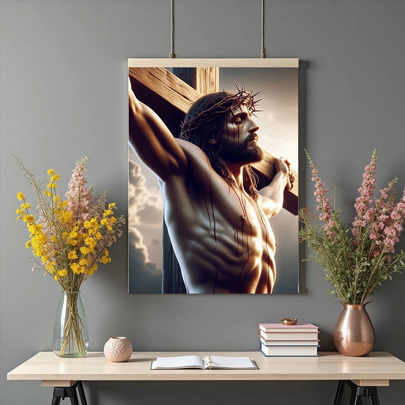 Tablou - Hristos răstignit - Canvas pe șasiu - imagine 2