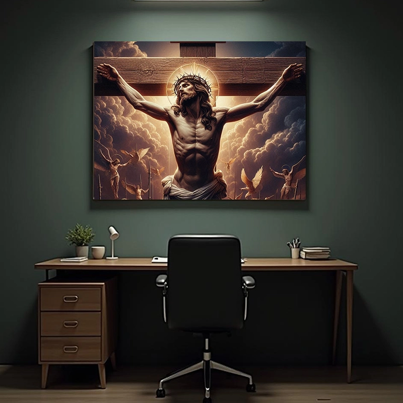 Tablou - Domnul Hristos pe cruce - Canvas pe șasiu - imagine 2