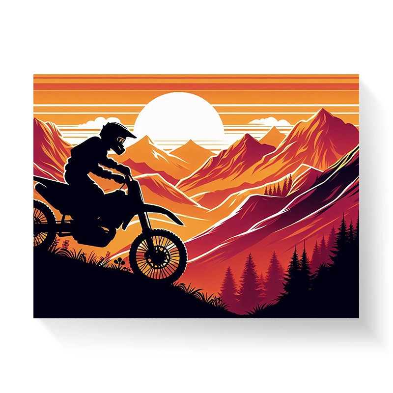 Tablou - Ilustrație Rider în apus - PVC - imagine 4