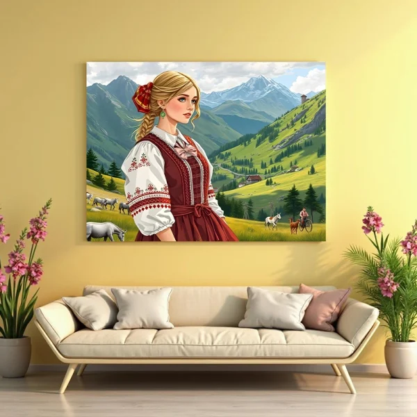 Tablou fata de la tara