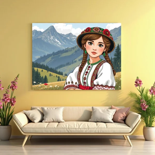 Tablou portret fata de la tara