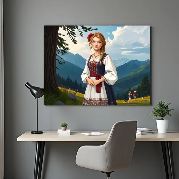 Tablou portret fata de la tara