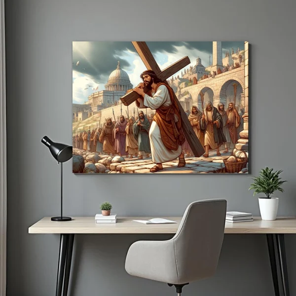 tablou isus ducand crucea