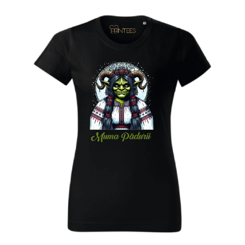 Tricou negru damă - Muma pădurii