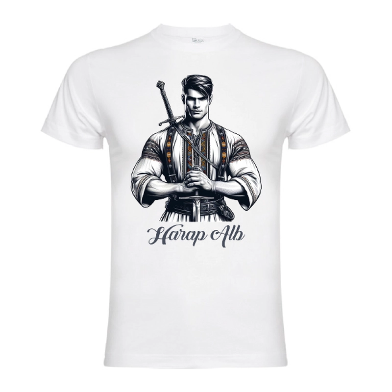 Tricou alb de bărbat - Harap Alb