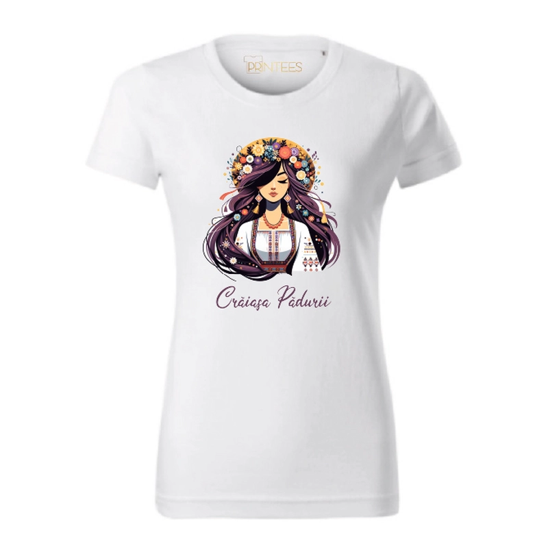 Tricou alb damă craiasa padurii