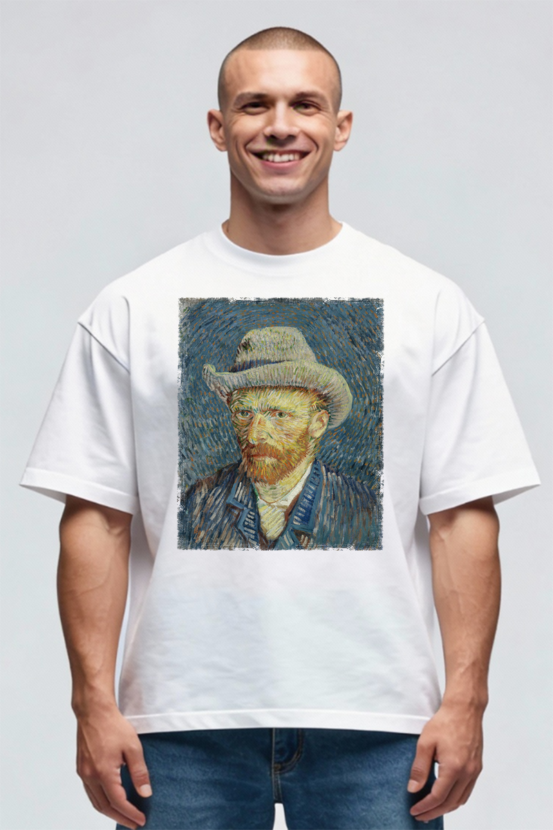 Tricou Oversize - Vincent Van Gogh - Self Portrait With Hat