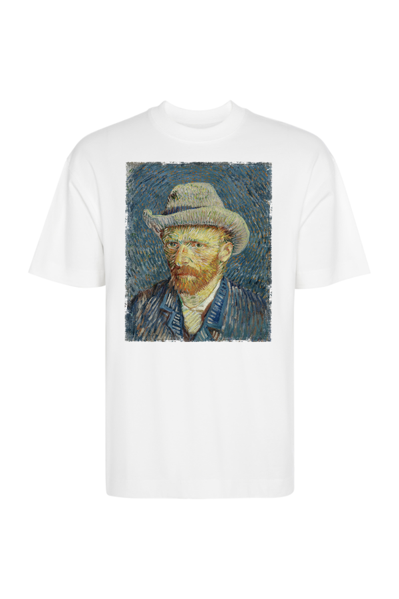 Tricou Oversize - Vincent Van Gogh - Self Portrait With Hat - imagine 3