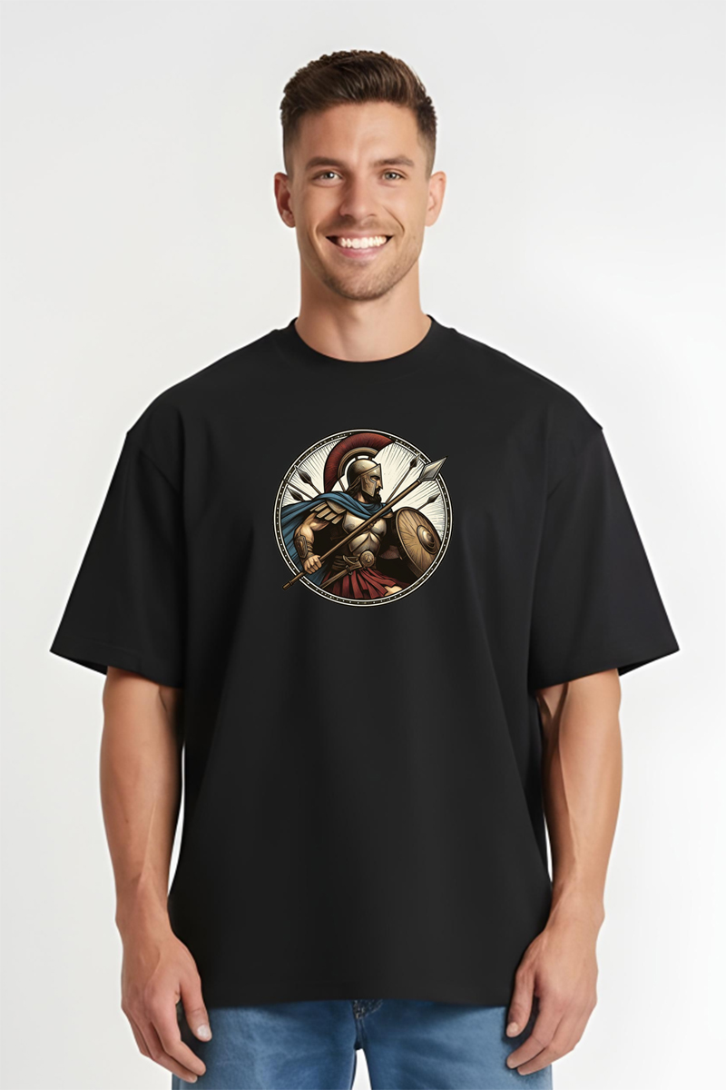 Tricou Oversize - Luptator Spartan - imagine 4