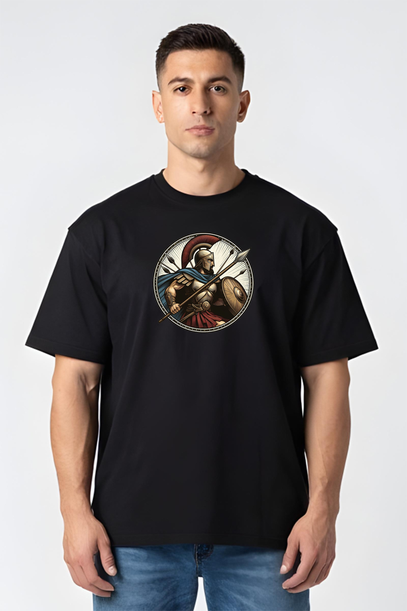 Tricou Oversize - Luptator Spartan - imagine 5