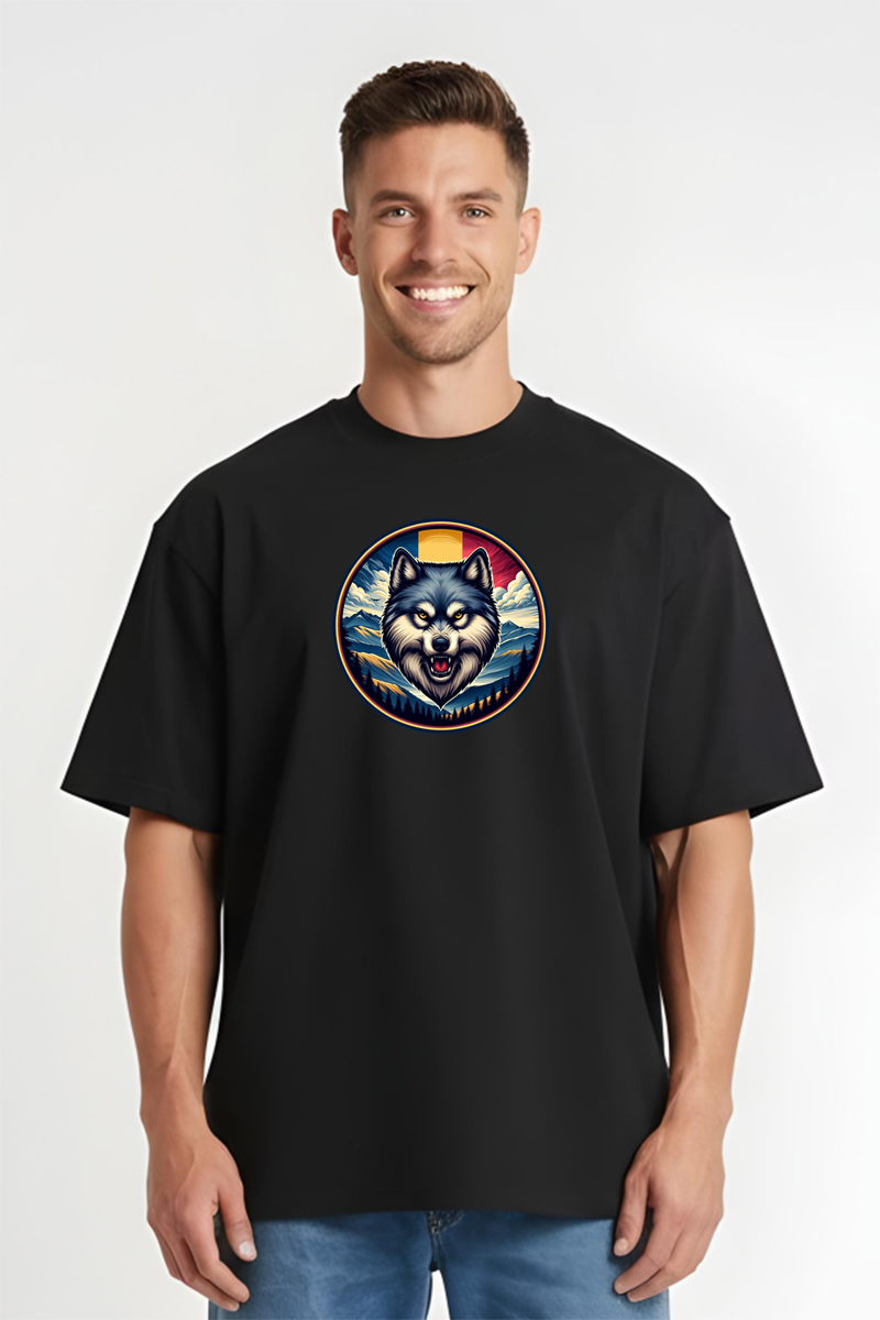 Tricou Oversize - Lup Tricolor - imagine 4