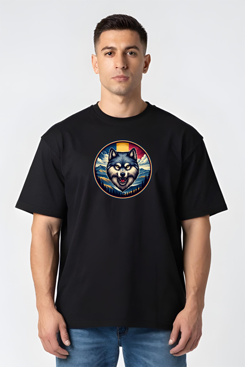 Tricou Oversize - Lup Tricolor - imagine 5