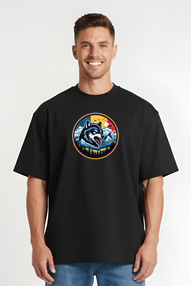 Tricou Oversize - Lup Tricolor - imagine 4