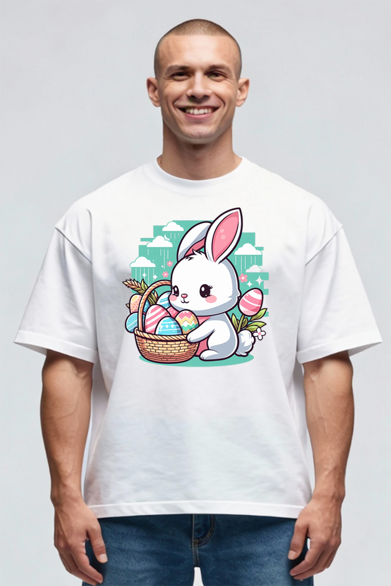Tricou Oversize - Iepuraș de Paște - imagine 3