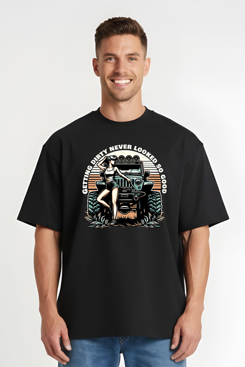 Tricou Oversize - Dirty Off Roadn - imagine 3