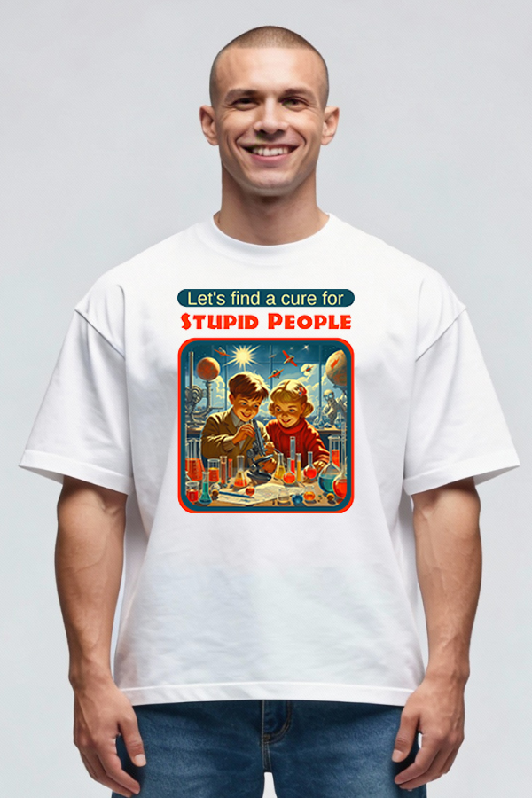 Tricou Oversize - Cure For Stupid - imagine 9