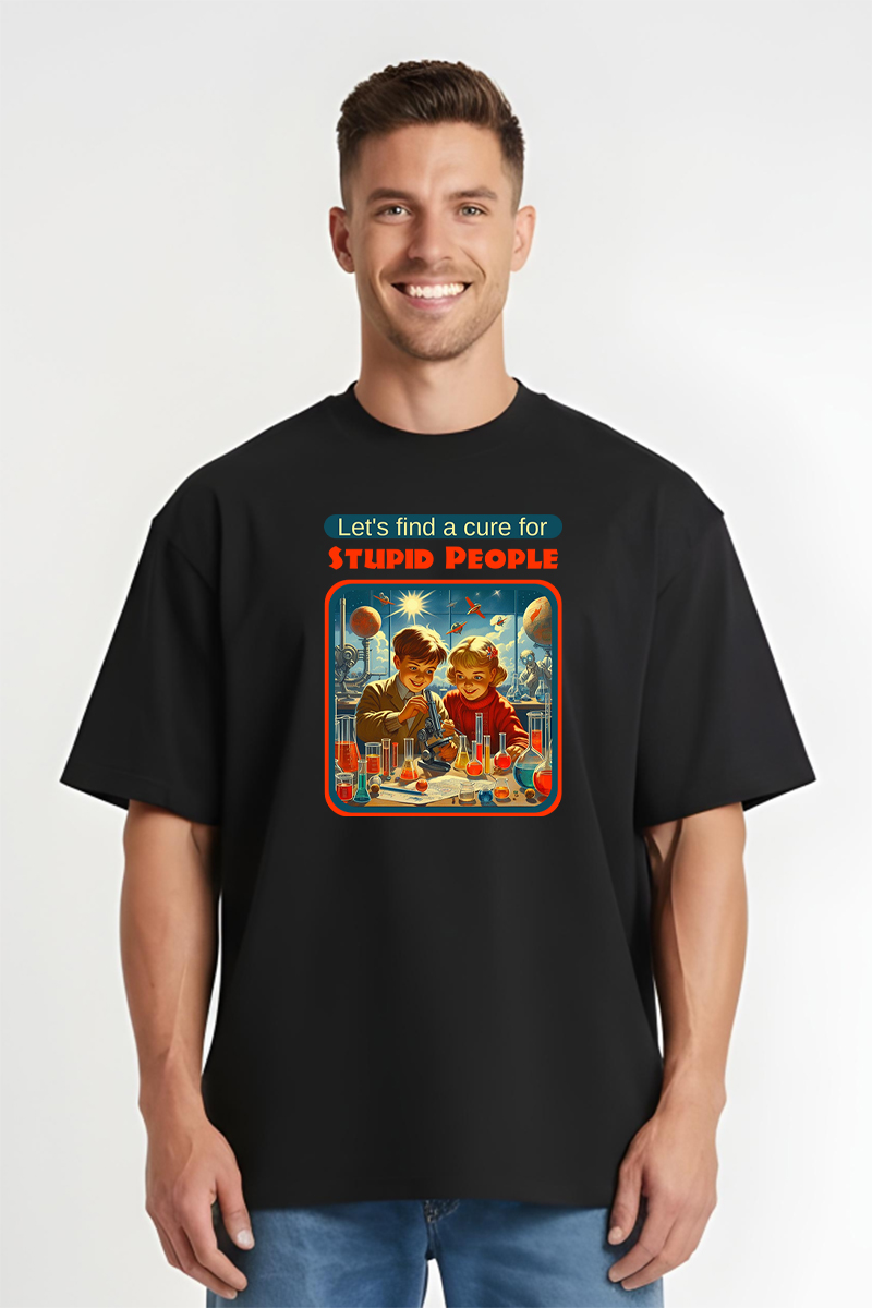 Tricou Oversize - Cure For Stupid - imagine 4
