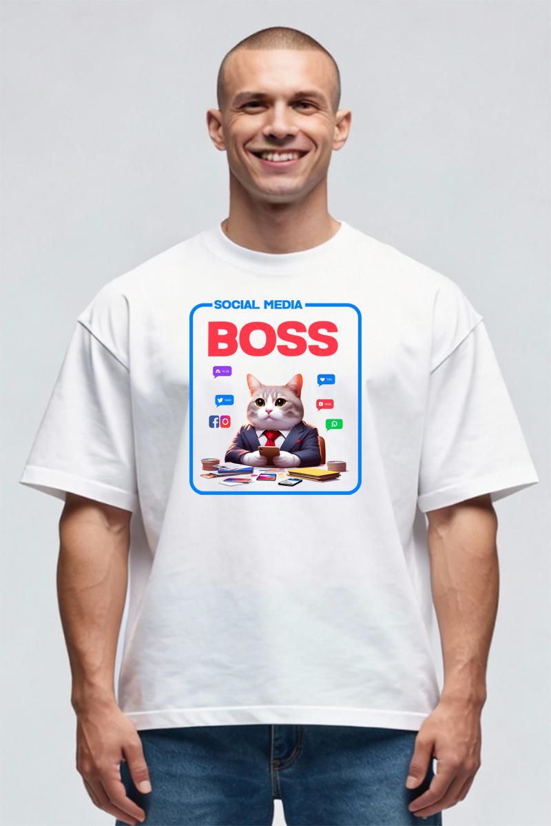 Tricou Oversize - Cat Meme