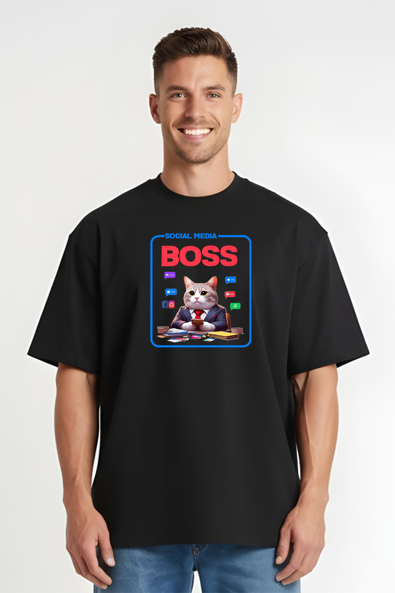 Tricou Oversize - Cat Meme - imagine 4