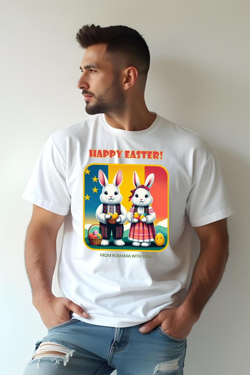 Tricou Oversize - Happy Easter From Romania - imagine 2