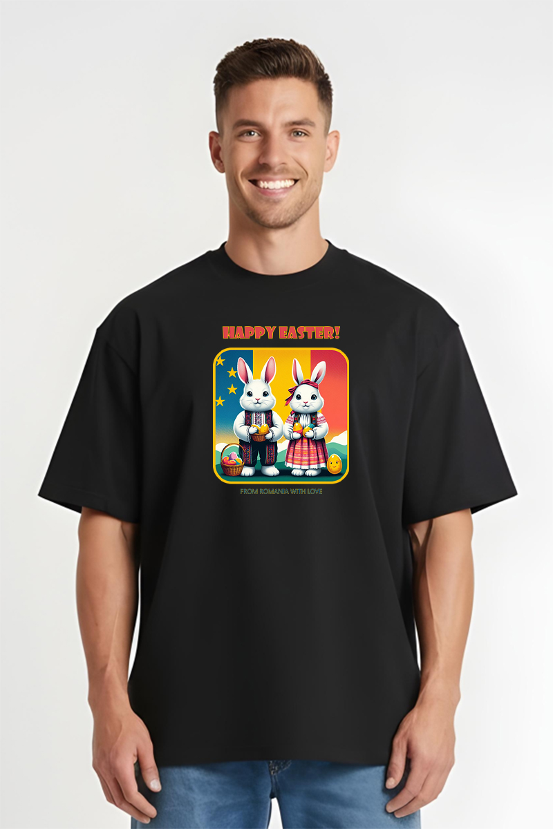 Tricou Oversize - Happy Easter From Romania - imagine 4