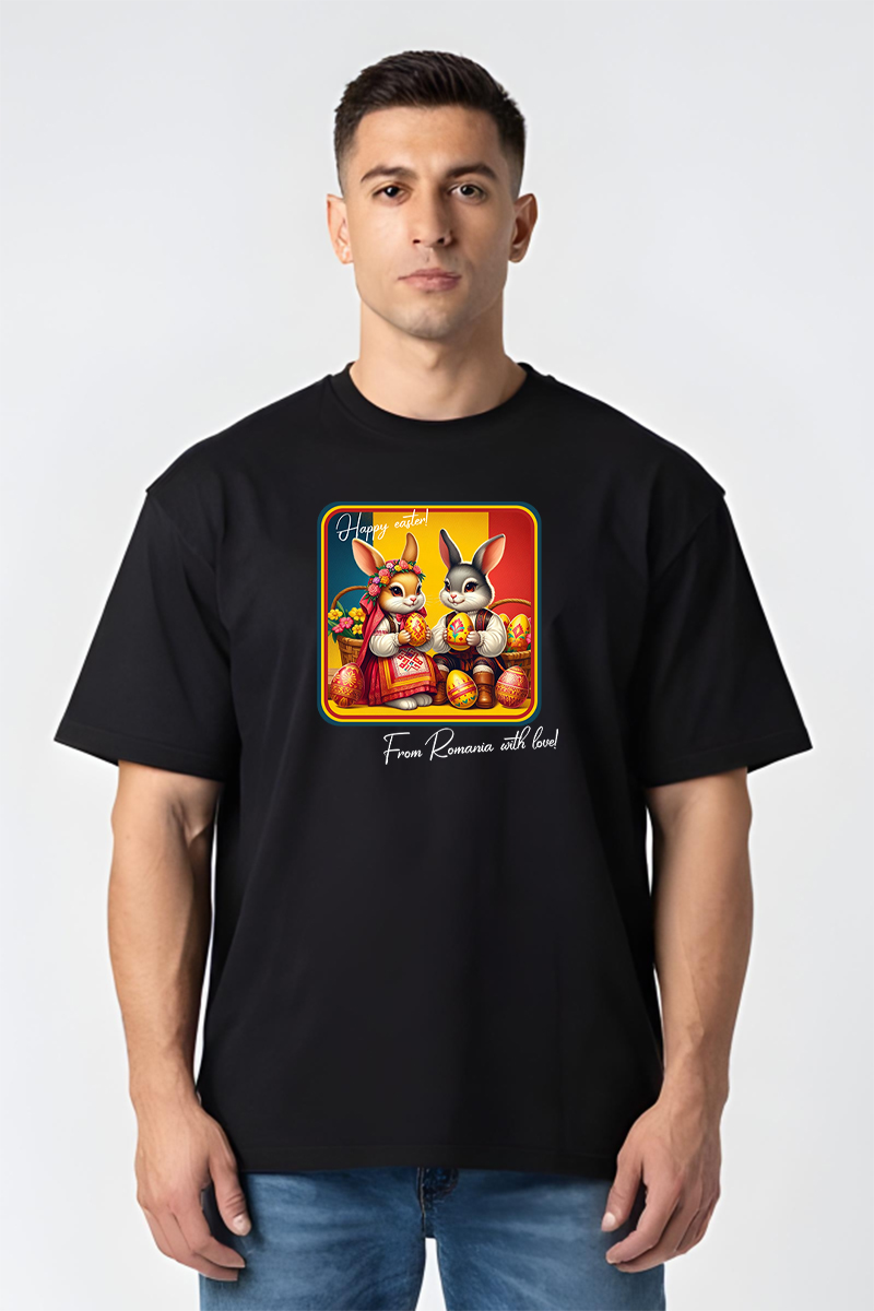 Tricou Oversize - Happy Easter From Romania - imagine 5
