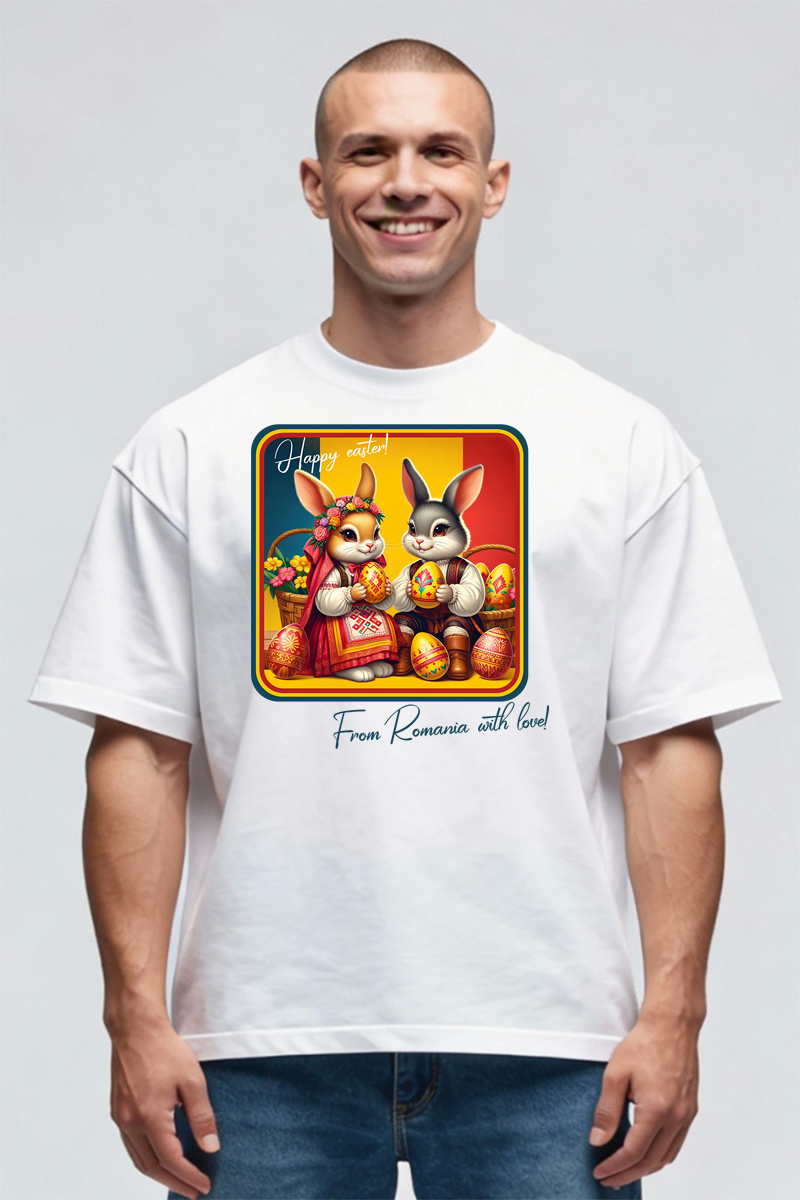 Tricou Oversize - Happy Easter From Romania