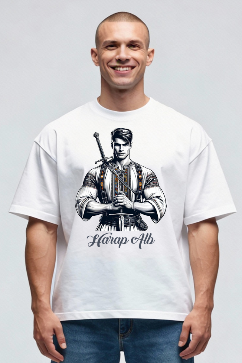 Tricou Oversize - Harap alb