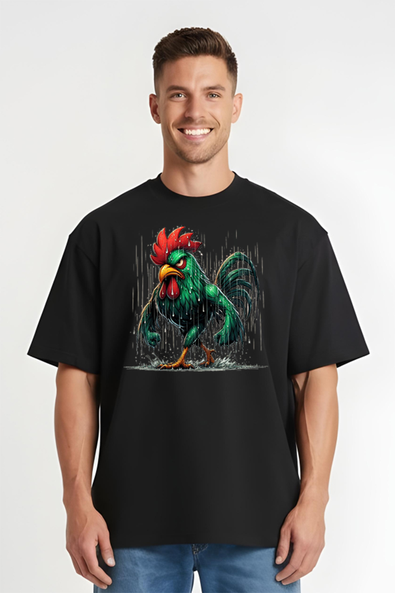 Tricou Oversize - Cocoș Plouat - imagine 7