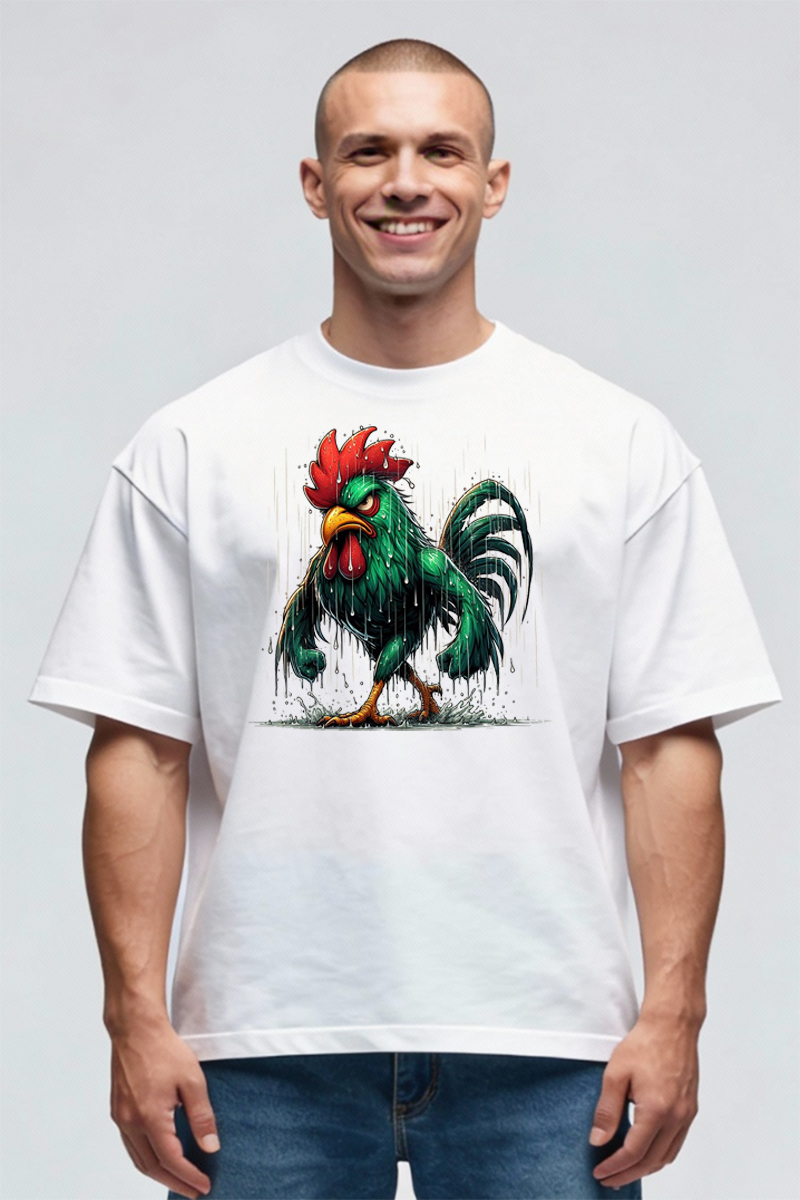 Tricou Oversize - Cocoș Plouat