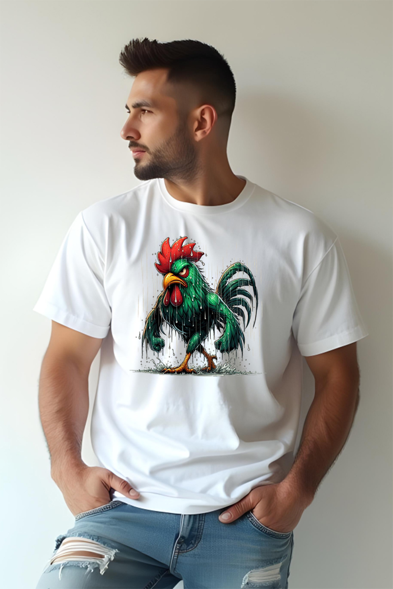 Tricou Oversize - Cocoș Plouat - imagine 2