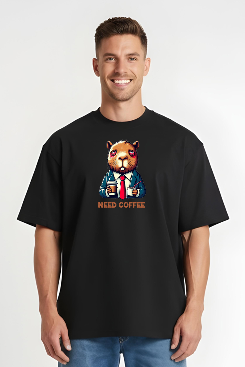 Tricou Oversize - Capybara Need Coffee - imagine 4