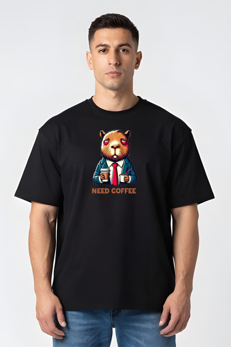 Tricou Oversize - Capybara Need Coffee - imagine 5