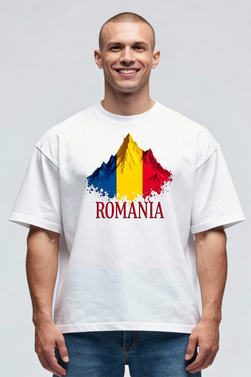 Tricou Oversize - România - Drapel Peste Munți
