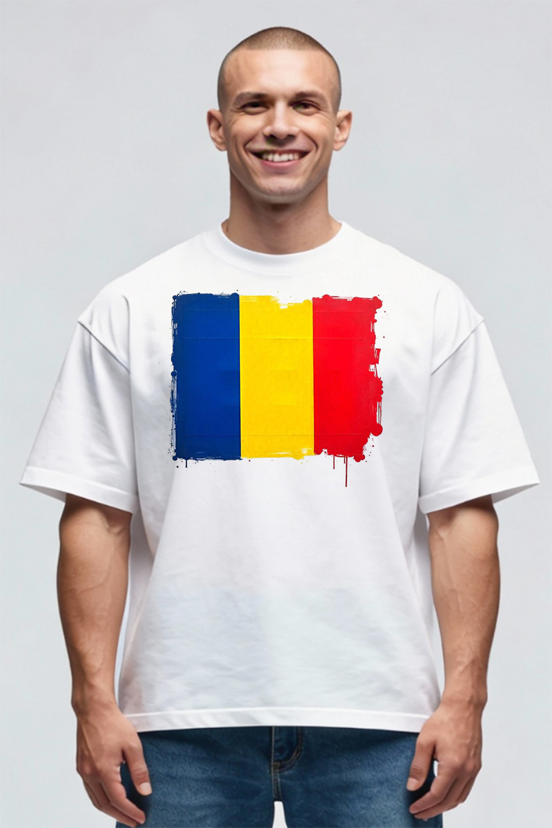 Tricou Oversize - Drapel Romania