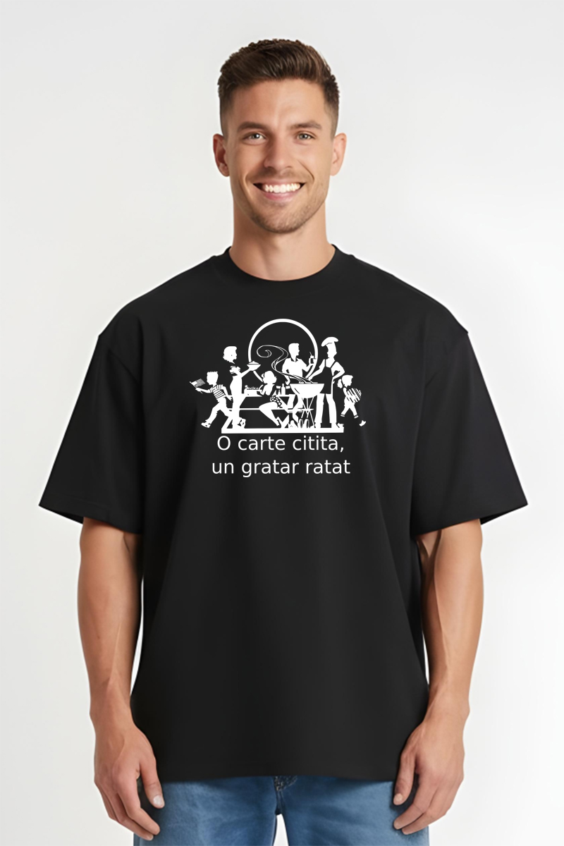 Tricou Oversize - O carte citită, un grătar ratat - imagine 3