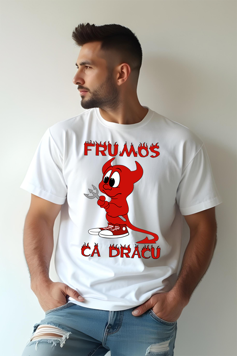 Tricou Oversize - Frumos ca Dracu'