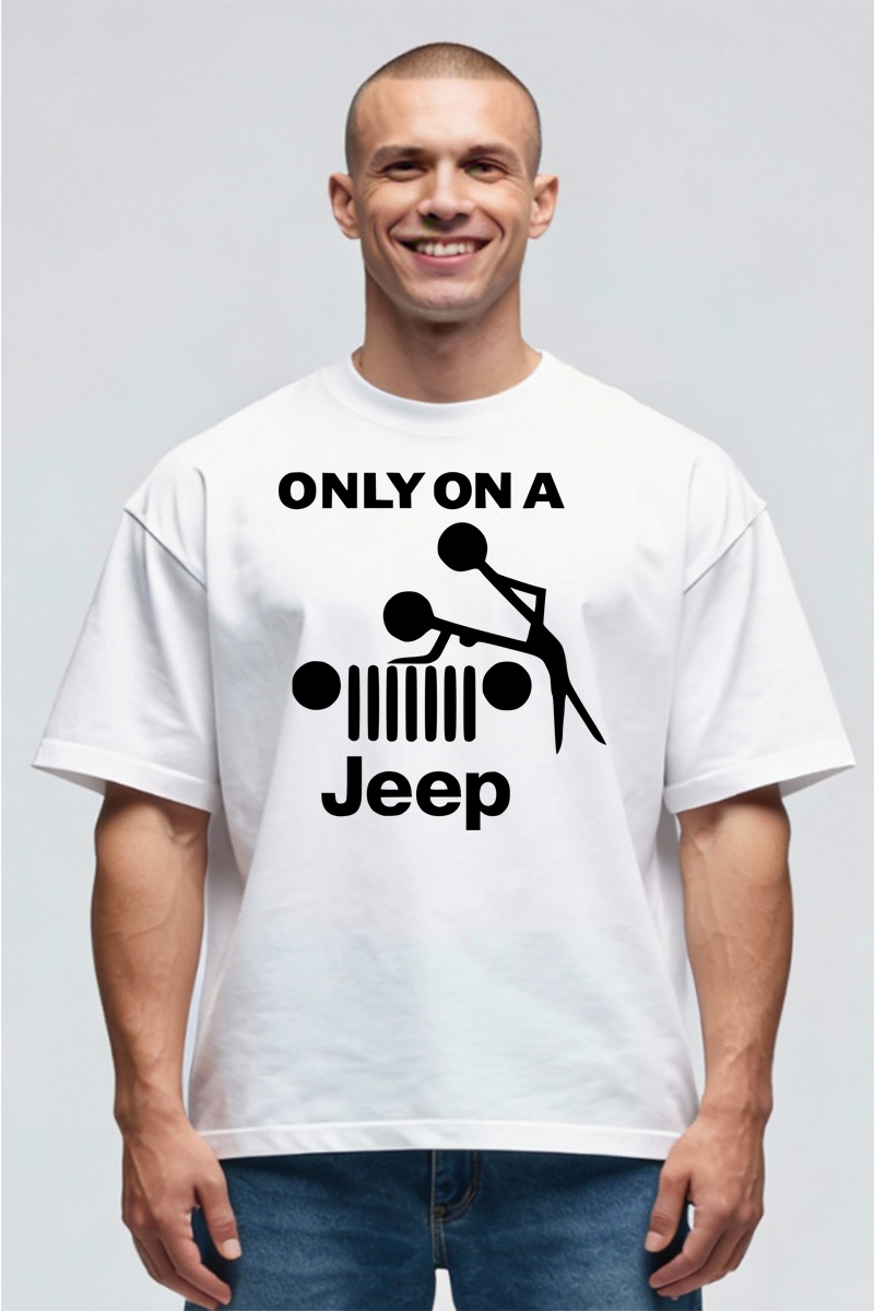 Tricou Oversize - Only on a Jeep - imagine 3
