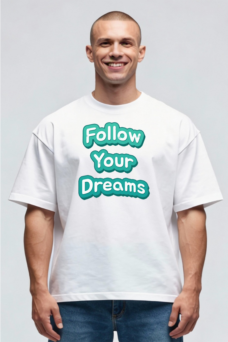 Tricou Oversize - Follow Your Dreams - imagine 3