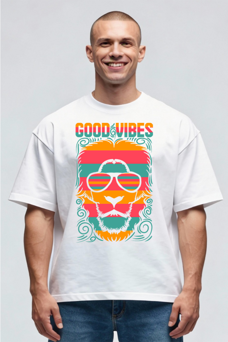 Tricou Oversize - Good Vibes Lion - imagine 3