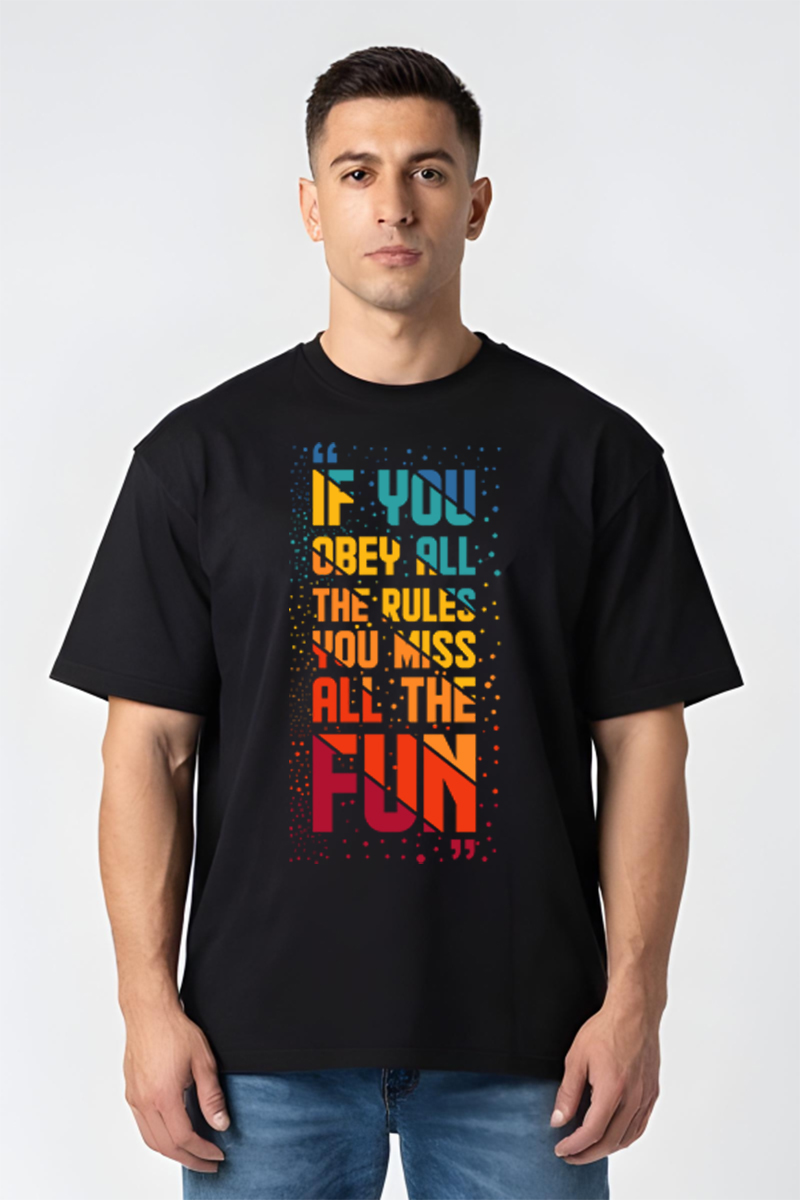 Tricou Oversize - Obey not Fun - imagine 6