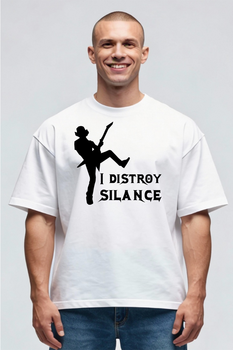 Tricou Oversize - Distroy Silance Guitar - imagine 3