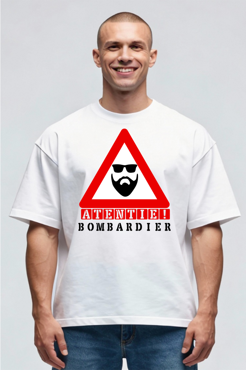Tricou Oversize - Atenție Bombardier - imagine 2