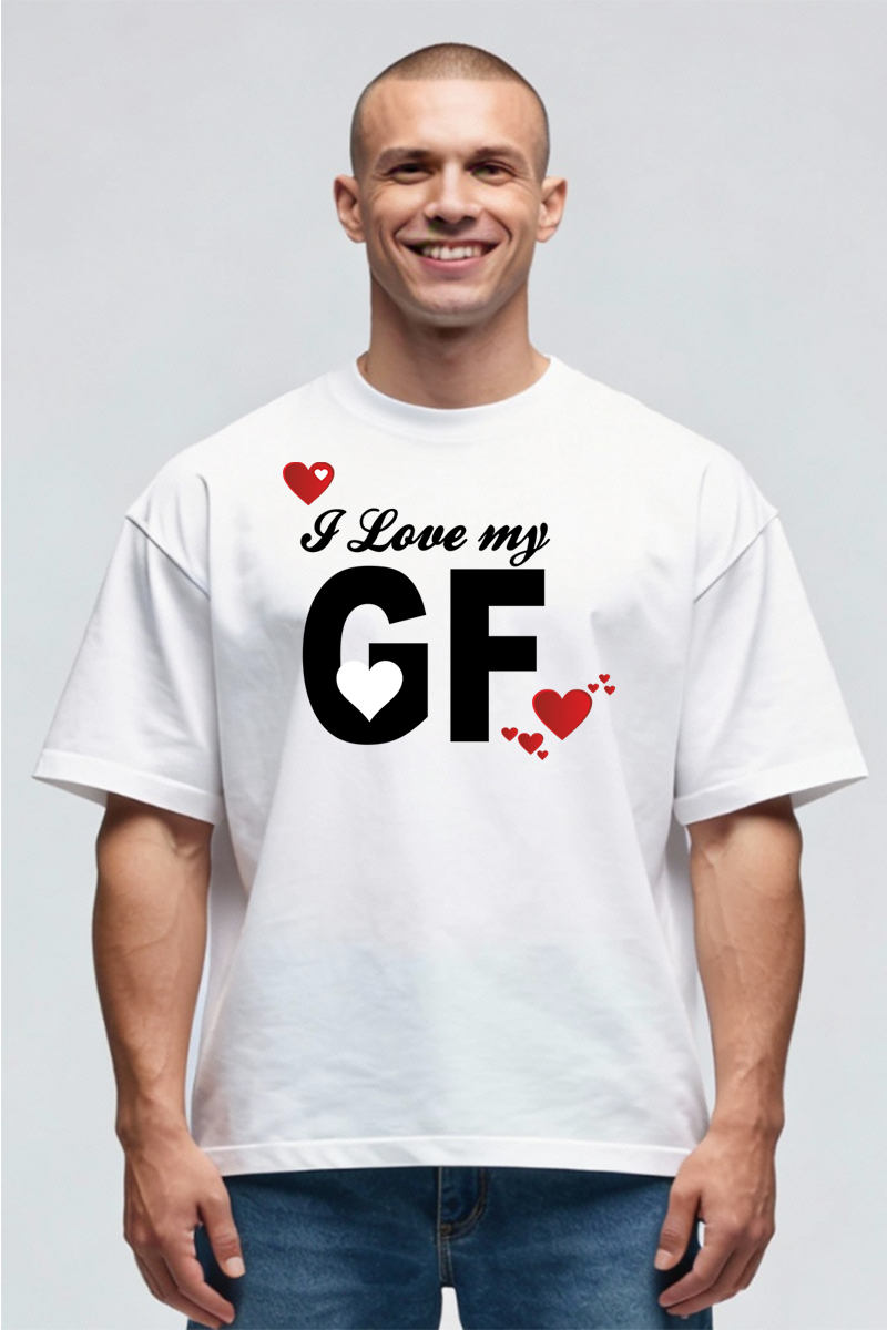 Tricou Oversize - Love my GF - imagine 3