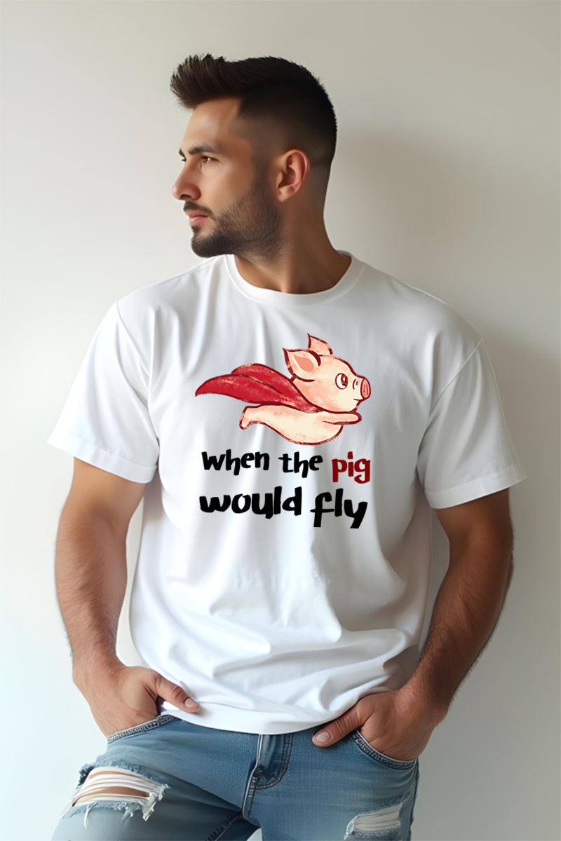 Tricou Oversize - When The Pig Would Fly