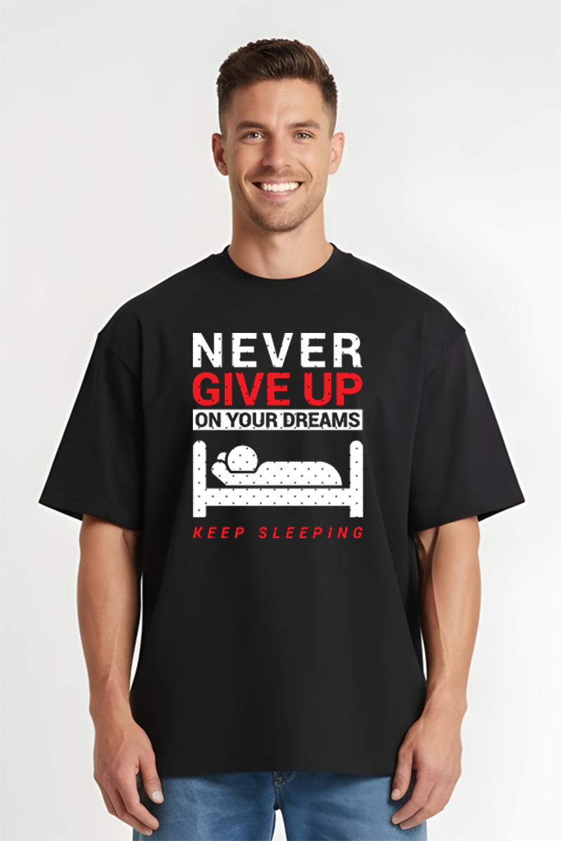 Tricou Oversize - Never Give Up - imagine 3