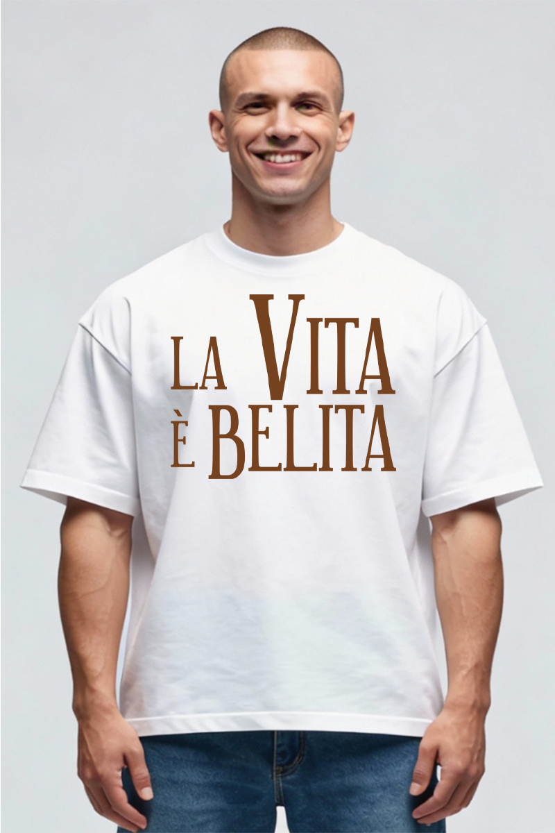 Tricou Oversize - La vita e belita - imagine 2