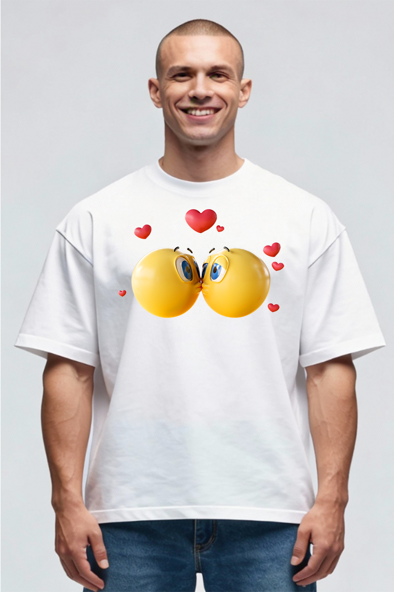 Tricou Oversize - Kiss Emoji - imagine 2