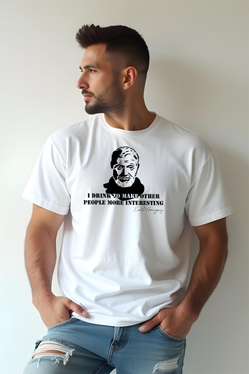 Tricou Oversize - Ernest Hemingway Quote - imagine 3