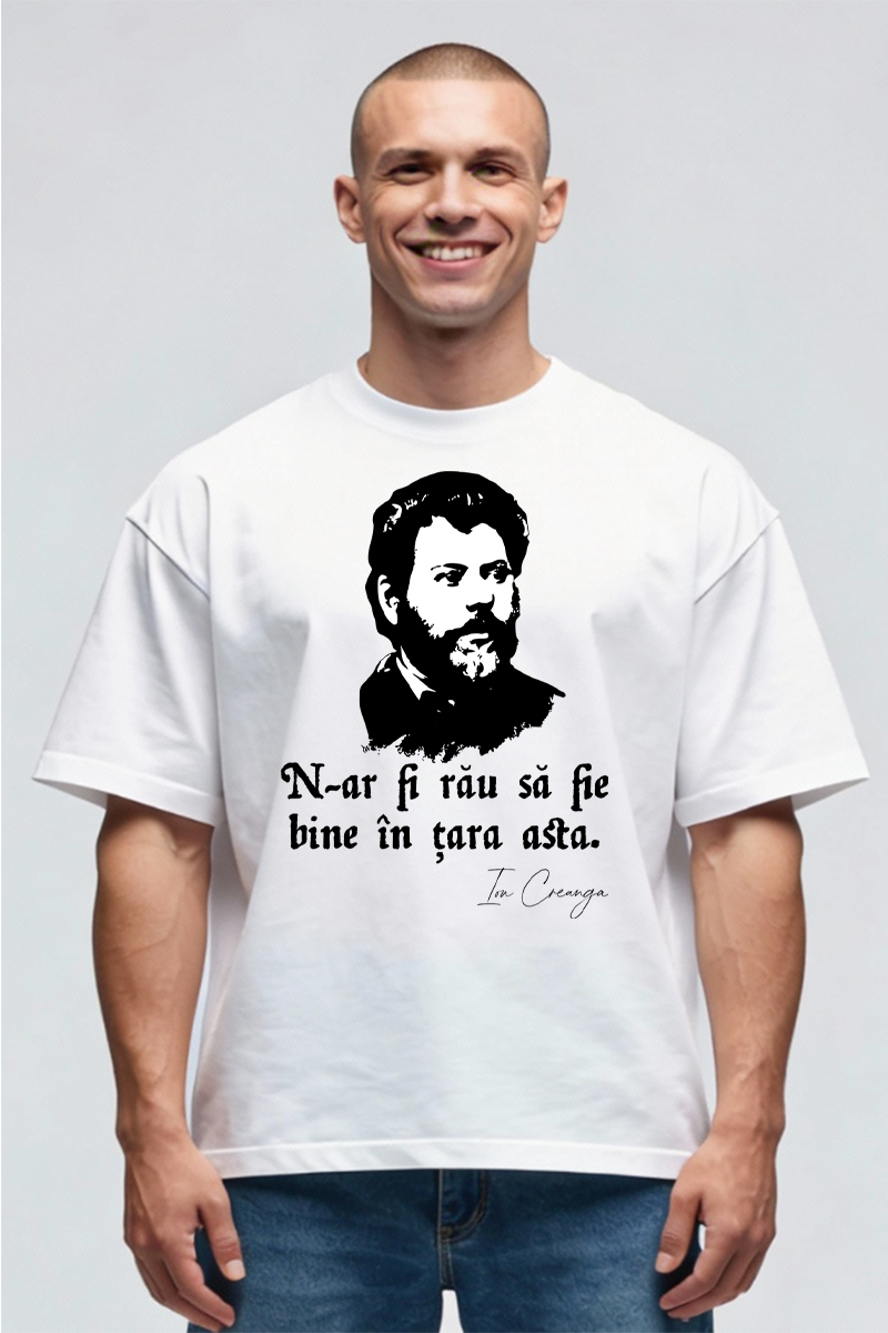 Tricou Oversize - Citat Ion Creangă - imagine 2